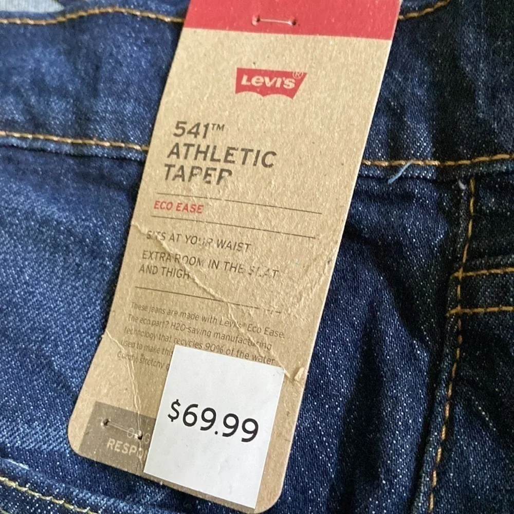 Levi's Men's 541™ Athletic Fit Taper Jeans - Dark Blue Denim 40×30